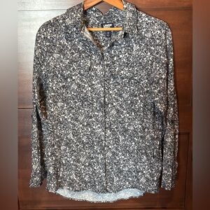 Lands' End Monochrome Floral Top Size 6-8